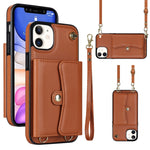 Custodia per telefono con slot per schede RFID con cordino lungo, For iPhone 11, For iPhone 11 Pro, For iPhone 11 Pro Max, For iPhone X / XS