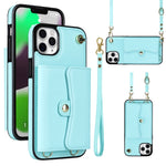 Custodia per telefono con slot per schede RFID con cordino lungo, For iPhone 11, For iPhone 11 Pro, For iPhone 11 Pro Max, For iPhone X / XS