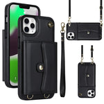Custodia per telefono con slot per schede RFID con cordino lungo, For iPhone 11, For iPhone 11 Pro, For iPhone 11 Pro Max, For iPhone X / XS