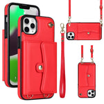 Custodia per telefono con slot per schede RFID con cordino lungo, For iPhone 11, For iPhone 11 Pro, For iPhone 11 Pro Max, For iPhone X / XS