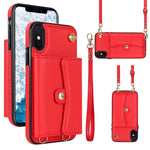 Custodia per telefono con slot per schede RFID con cordino lungo, For iPhone 11, For iPhone 11 Pro, For iPhone 11 Pro Max, For iPhone X / XS