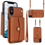 Custodia per telefono con slot per schede RFID con cordino lungo, For iPhone 11, For iPhone 11 Pro, For iPhone 11 Pro Max, For iPhone X / XS