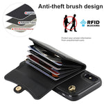 Custodia per telefono con slot per schede RFID con cordino lungo, For iPhone XS Max, For iPhone 8 Plus / 7 Plus, For iPhone XR