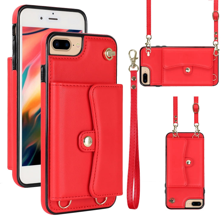 Custodia per telefono con slot per schede RFID con cordino lungo, For iPhone XS Max, For iPhone 8 Plus / 7 Plus, For iPhone XR