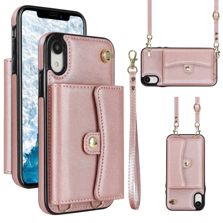 Custodia per telefono con slot per schede RFID con cordino lungo, For iPhone XS Max, For iPhone 8 Plus / 7 Plus, For iPhone XR