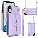 Custodia per telefono con slot per schede RFID con cordino lungo, For iPhone XS Max, For iPhone 8 Plus / 7 Plus, For iPhone XR