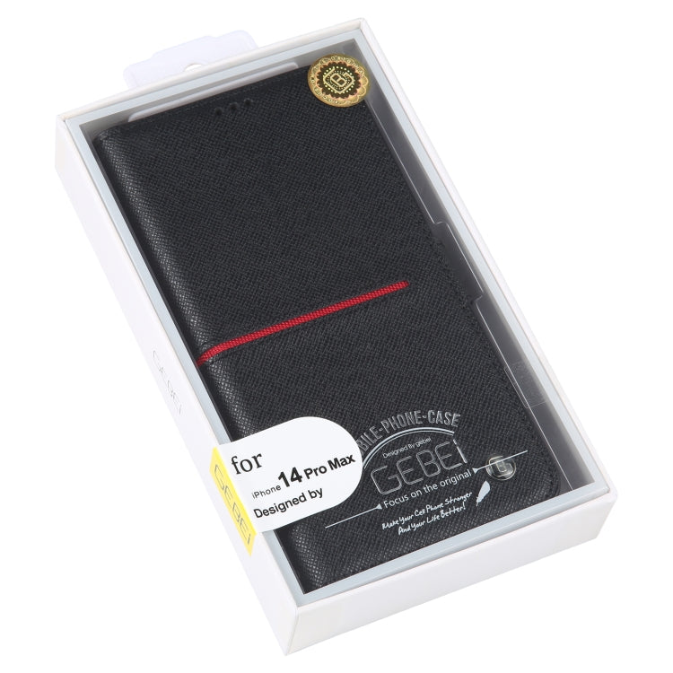 GEBEI Custodia per telefono in pelle a conchiglia orizzontale a grana fine, For iPhone 14 Pro Max, For iPhone 14 Pro, For iPhone 14, For iPhone 14 Plus
