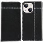 GEBEI Custodia per telefono in pelle a conchiglia orizzontale a grana fine, For iPhone 13