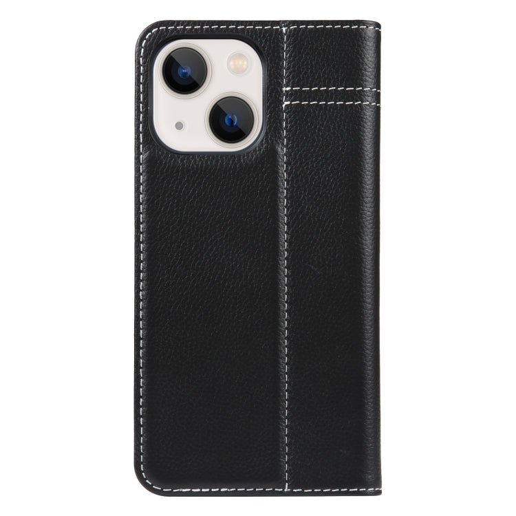 GEBEI Custodia per telefono in pelle a conchiglia orizzontale a grana fine, For iPhone 13