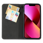 GEBEI Custodia per telefono in pelle a conchiglia orizzontale a grana fine, For iPhone 13