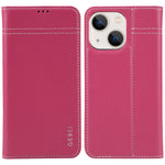 GEBEI Custodia per telefono in pelle a conchiglia orizzontale a grana fine, For iPhone 13