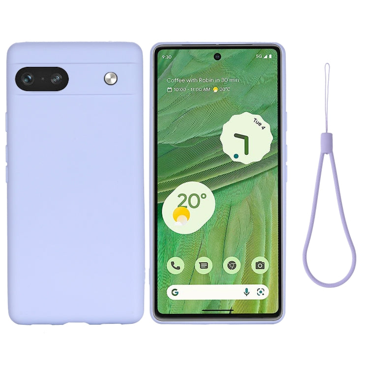 Custodia per telefono antiurto in silicone liquido di colore puro, For Google Pixel 7a
