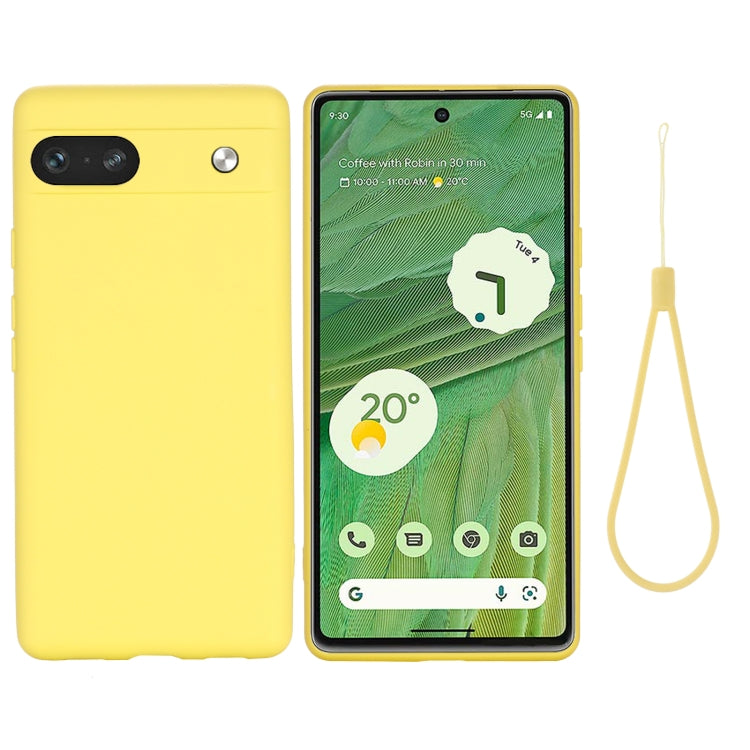 Custodia per telefono antiurto in silicone liquido di colore puro, For Google Pixel 7a