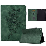 Custodia Smart Tablet in pelle goffrata farfalla peonia, For iPad 10.2 2020/2019 / Air 10.5 2019, For iPad 2025 / 2022, For iPad Air / Air 2 / 9.7 2017 / 9.7 2018, For iPad mini 2024 / mini 6