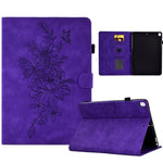 Custodia Smart Tablet in pelle goffrata farfalla peonia, For iPad 10.2 2020/2019 / Air 10.5 2019, For iPad 2025 / 2022, For iPad Air / Air 2 / 9.7 2017 / 9.7 2018, For iPad mini 2024 / mini 6