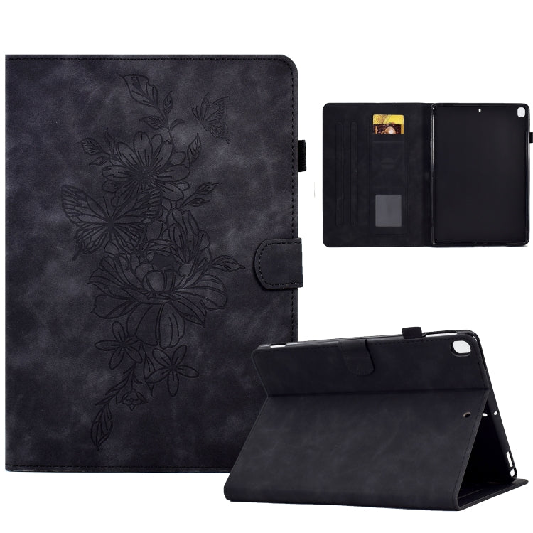 Custodia Smart Tablet in pelle goffrata farfalla peonia, For iPad 10.2 2020/2019 / Air 10.5 2019, For iPad 2025 / 2022, For iPad Air / Air 2 / 9.7 2017 / 9.7 2018, For iPad mini 2024 / mini 6