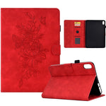 Custodia Smart Tablet in pelle goffrata farfalla peonia, For iPad 10.2 2020/2019 / Air 10.5 2019, For iPad 2025 / 2022, For iPad Air / Air 2 / 9.7 2017 / 9.7 2018, For iPad mini 2024 / mini 6