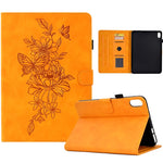 Custodia Smart Tablet in pelle goffrata farfalla peonia, For iPad 10.2 2020/2019 / Air 10.5 2019, For iPad 2025 / 2022, For iPad Air / Air 2 / 9.7 2017 / 9.7 2018, For iPad mini 2024 / mini 6