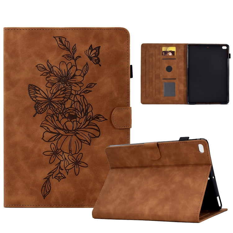 Custodia Smart Tablet in pelle goffrata farfalla peonia, For iPad 10.2 2020/2019 / Air 10.5 2019, For iPad 2025 / 2022, For iPad Air / Air 2 / 9.7 2017 / 9.7 2018, For iPad mini 2024 / mini 6