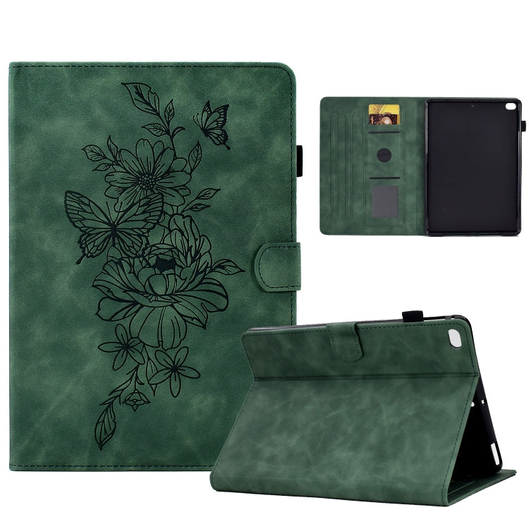 Custodia Smart Tablet in pelle goffrata farfalla peonia, For iPad 10.2 2020/2019 / Air 10.5 2019, For iPad 2025 / 2022, For iPad Air / Air 2 / 9.7 2017 / 9.7 2018, For iPad mini 2024 / mini 6