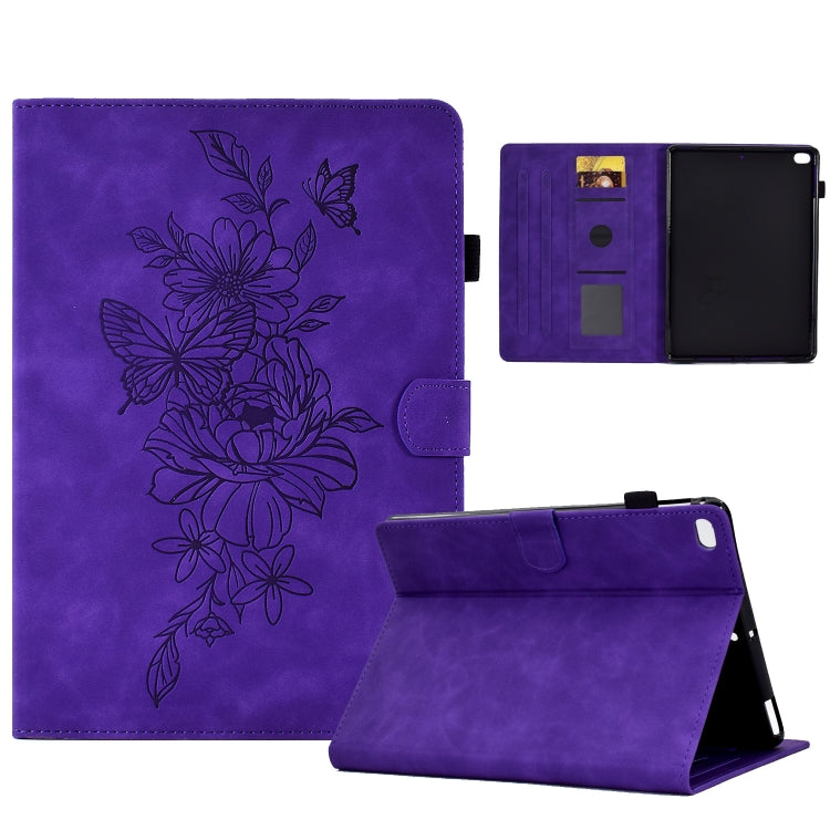 Custodia Smart Tablet in pelle goffrata farfalla peonia, For iPad 10.2 2020/2019 / Air 10.5 2019, For iPad 2025 / 2022, For iPad Air / Air 2 / 9.7 2017 / 9.7 2018, For iPad mini 2024 / mini 6