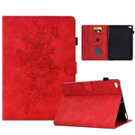 Custodia Smart Tablet in pelle goffrata farfalla peonia, For iPad 10.2 2020/2019 / Air 10.5 2019, For iPad 2025 / 2022, For iPad Air / Air 2 / 9.7 2017 / 9.7 2018, For iPad mini 2024 / mini 6