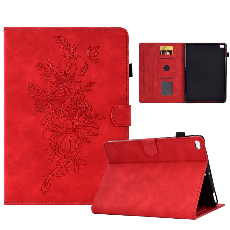 Custodia Smart Tablet in pelle goffrata farfalla peonia, For iPad 10.2 2020/2019 / Air 10.5 2019, For iPad 2025 / 2022, For iPad Air / Air 2 / 9.7 2017 / 9.7 2018, For iPad mini 2024 / mini 6