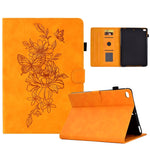 Custodia Smart Tablet in pelle goffrata farfalla peonia, For iPad 10.2 2020/2019 / Air 10.5 2019, For iPad 2025 / 2022, For iPad Air / Air 2 / 9.7 2017 / 9.7 2018, For iPad mini 2024 / mini 6