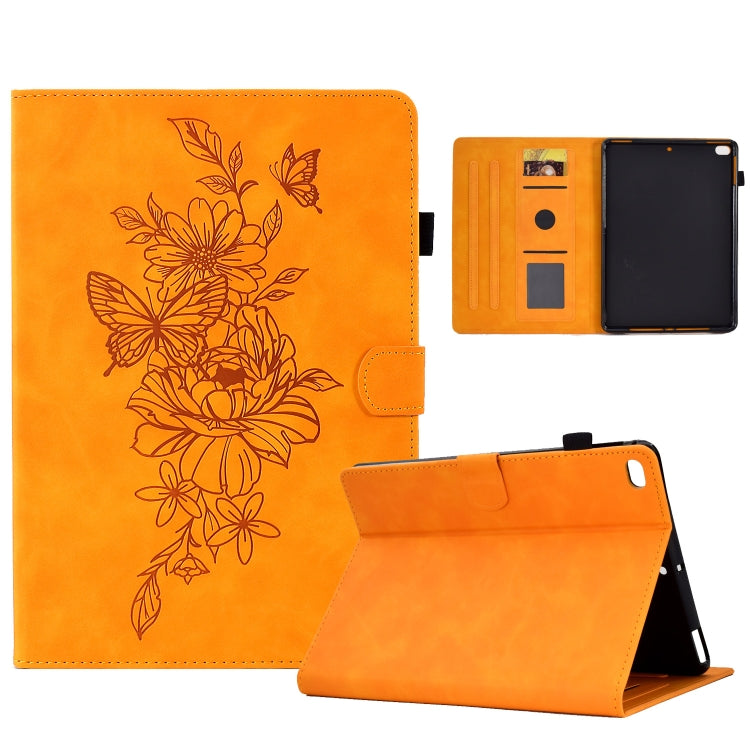 Custodia Smart Tablet in pelle goffrata farfalla peonia, For iPad 10.2 2020/2019 / Air 10.5 2019, For iPad 2025 / 2022, For iPad Air / Air 2 / 9.7 2017 / 9.7 2018, For iPad mini 2024 / mini 6
