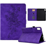 Custodia Smart Tablet in pelle goffrata farfalla peonia, For iPad 10.2 2020/2019 / Air 10.5 2019, For iPad 2025 / 2022, For iPad Air / Air 2 / 9.7 2017 / 9.7 2018, For iPad mini 2024 / mini 6