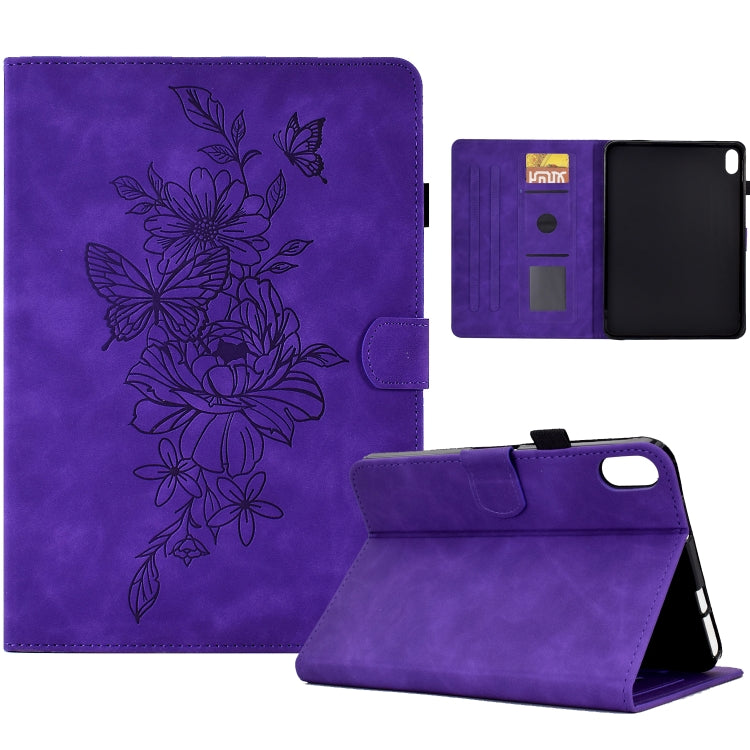 Custodia Smart Tablet in pelle goffrata farfalla peonia, For iPad 10.2 2020/2019 / Air 10.5 2019, For iPad 2025 / 2022, For iPad Air / Air 2 / 9.7 2017 / 9.7 2018, For iPad mini 2024 / mini 6