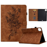 Custodia Smart Tablet in pelle goffrata farfalla peonia, For iPad mini 5 / 4 / 3 / 2 / 1, For iPad Pro 11 2020/2018 / Air 10.9 2020