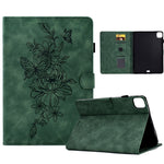 Custodia Smart Tablet in pelle goffrata farfalla peonia, For iPad mini 5 / 4 / 3 / 2 / 1, For iPad Pro 11 2020/2018 / Air 10.9 2020