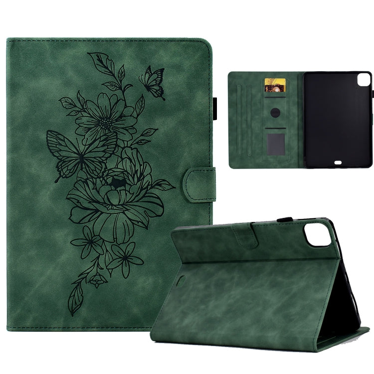 Custodia Smart Tablet in pelle goffrata farfalla peonia, For iPad mini 5 / 4 / 3 / 2 / 1, For iPad Pro 11 2020/2018 / Air 10.9 2020