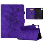 Custodia Smart Tablet in pelle goffrata farfalla peonia, For iPad mini 5 / 4 / 3 / 2 / 1, For iPad Pro 11 2020/2018 / Air 10.9 2020