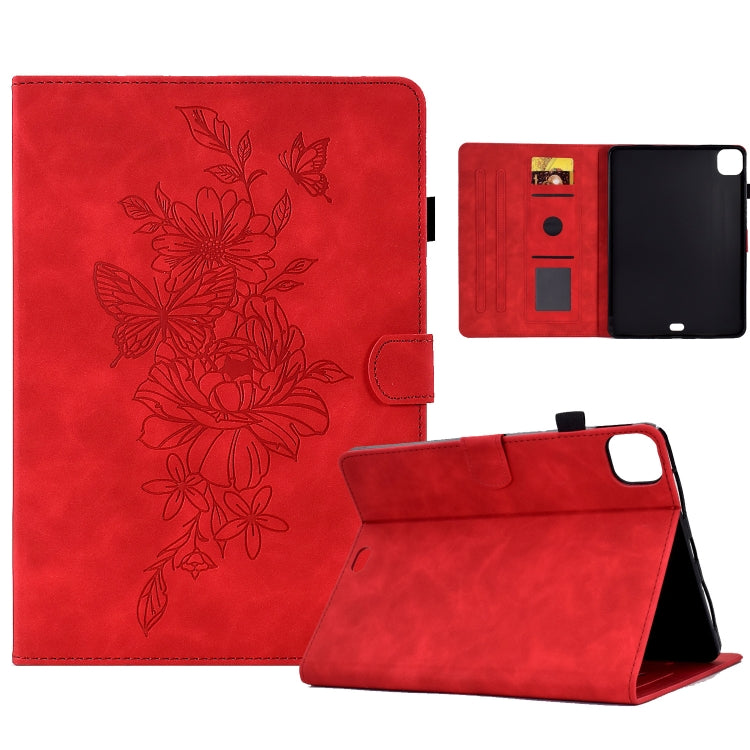 Custodia Smart Tablet in pelle goffrata farfalla peonia, For iPad mini 5 / 4 / 3 / 2 / 1, For iPad Pro 11 2020/2018 / Air 10.9 2020