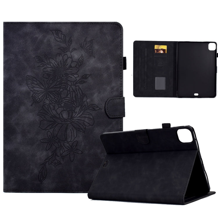 Custodia Smart Tablet in pelle goffrata farfalla peonia, For iPad mini 5 / 4 / 3 / 2 / 1, For iPad Pro 11 2020/2018 / Air 10.9 2020