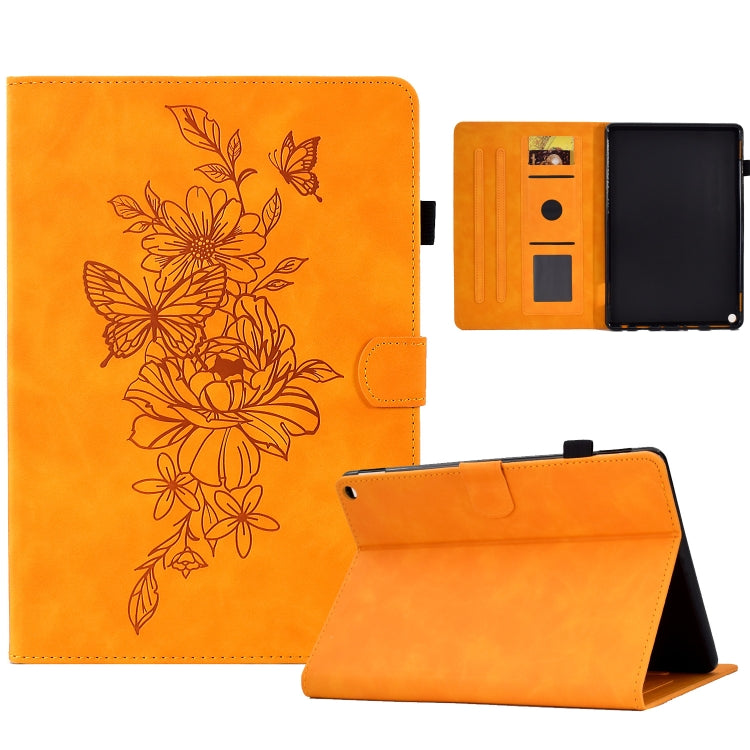 Custodia Smart Tablet in pelle goffrata farfalla peonia, For Amazon Kindle 11th 2024 / 2022, For Amazon Kindle Fire HD10 2021, For Amazon Kindle Fire HD8 2022, For Amazon Kindle Fire HD8 2018/2017/2016