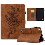 Custodia Smart Tablet in pelle goffrata farfalla peonia, For Amazon Kindle Fire HD8 2020, For Amazon Kindle Fire 7 2019/2017/2015, For Amazon Kindle Fire 7 2022, For Amazon Kindle Paperwhite 4/3/2/1