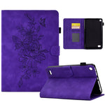 Custodia Smart Tablet in pelle goffrata farfalla peonia, For Amazon Kindle Fire HD8 2020, For Amazon Kindle Fire 7 2019/2017/2015, For Amazon Kindle Fire 7 2022, For Amazon Kindle Paperwhite 4/3/2/1