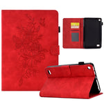 Custodia Smart Tablet in pelle goffrata farfalla peonia, For Amazon Kindle Fire HD8 2020, For Amazon Kindle Fire 7 2019/2017/2015, For Amazon Kindle Fire 7 2022, For Amazon Kindle Paperwhite 4/3/2/1