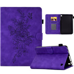 Custodia Smart Tablet in pelle goffrata farfalla peonia, For Amazon Kindle Fire HD8 2020, For Amazon Kindle Fire 7 2019/2017/2015, For Amazon Kindle Fire 7 2022, For Amazon Kindle Paperwhite 4/3/2/1