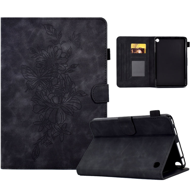 Custodia Smart Tablet in pelle goffrata farfalla peonia, For Amazon Kindle Fire HD8 2020, For Amazon Kindle Fire 7 2019/2017/2015, For Amazon Kindle Fire 7 2022, For Amazon Kindle Paperwhite 4/3/2/1