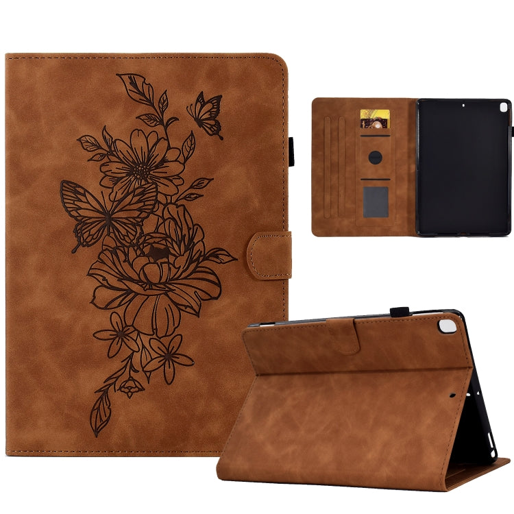 Custodia Smart Tablet in pelle goffrata farfalla peonia, For Samsung Galaxy Tab S7 / S8, For Samsung Galaxy Tab A8 10.5 2021 X205, For Samsung Galaxy Tab S6 Lite P610, For Samsung Galaxy Tab A7 10.4 2020 T500