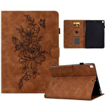 Custodia Smart Tablet in pelle goffrata farfalla peonia, For Samsung Galaxy Tab S7 / S8, For Samsung Galaxy Tab A8 10.5 2021 X205, For Samsung Galaxy Tab S6 Lite P610, For Samsung Galaxy Tab A7 10.4 2020 T500