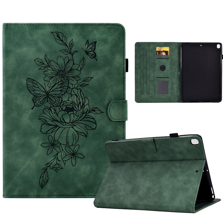 Custodia Smart Tablet in pelle goffrata farfalla peonia, For Samsung Galaxy Tab S7 / S8, For Samsung Galaxy Tab A8 10.5 2021 X205, For Samsung Galaxy Tab S6 Lite P610, For Samsung Galaxy Tab A7 10.4 2020 T500