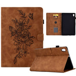 Custodia Smart Tablet in pelle goffrata farfalla peonia, For Samsung Galaxy Tab A 10.1 2016 T580, For Lenovo Tab M10 Gen 2, For Lenovo Tab M10 Plus, For Lenovo Tab M10 Plus 3rd Gen