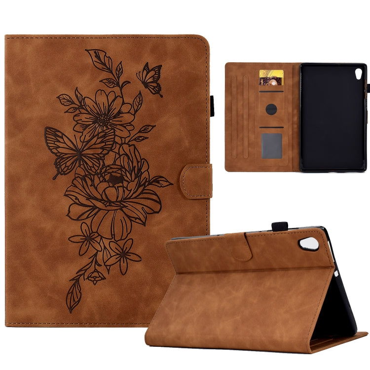Custodia Smart Tablet in pelle goffrata farfalla peonia, For Samsung Galaxy Tab A 10.1 2016 T580, For Lenovo Tab M10 Gen 2, For Lenovo Tab M10 Plus, For Lenovo Tab M10 Plus 3rd Gen