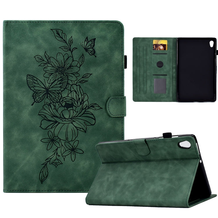 Custodia Smart Tablet in pelle goffrata farfalla peonia, For Samsung Galaxy Tab A 10.1 2016 T580, For Lenovo Tab M10 Gen 2, For Lenovo Tab M10 Plus, For Lenovo Tab M10 Plus 3rd Gen