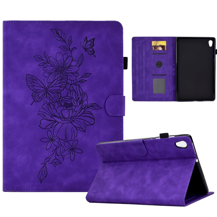 Custodia Smart Tablet in pelle goffrata farfalla peonia, For Samsung Galaxy Tab A 10.1 2016 T580, For Lenovo Tab M10 Gen 2, For Lenovo Tab M10 Plus, For Lenovo Tab M10 Plus 3rd Gen